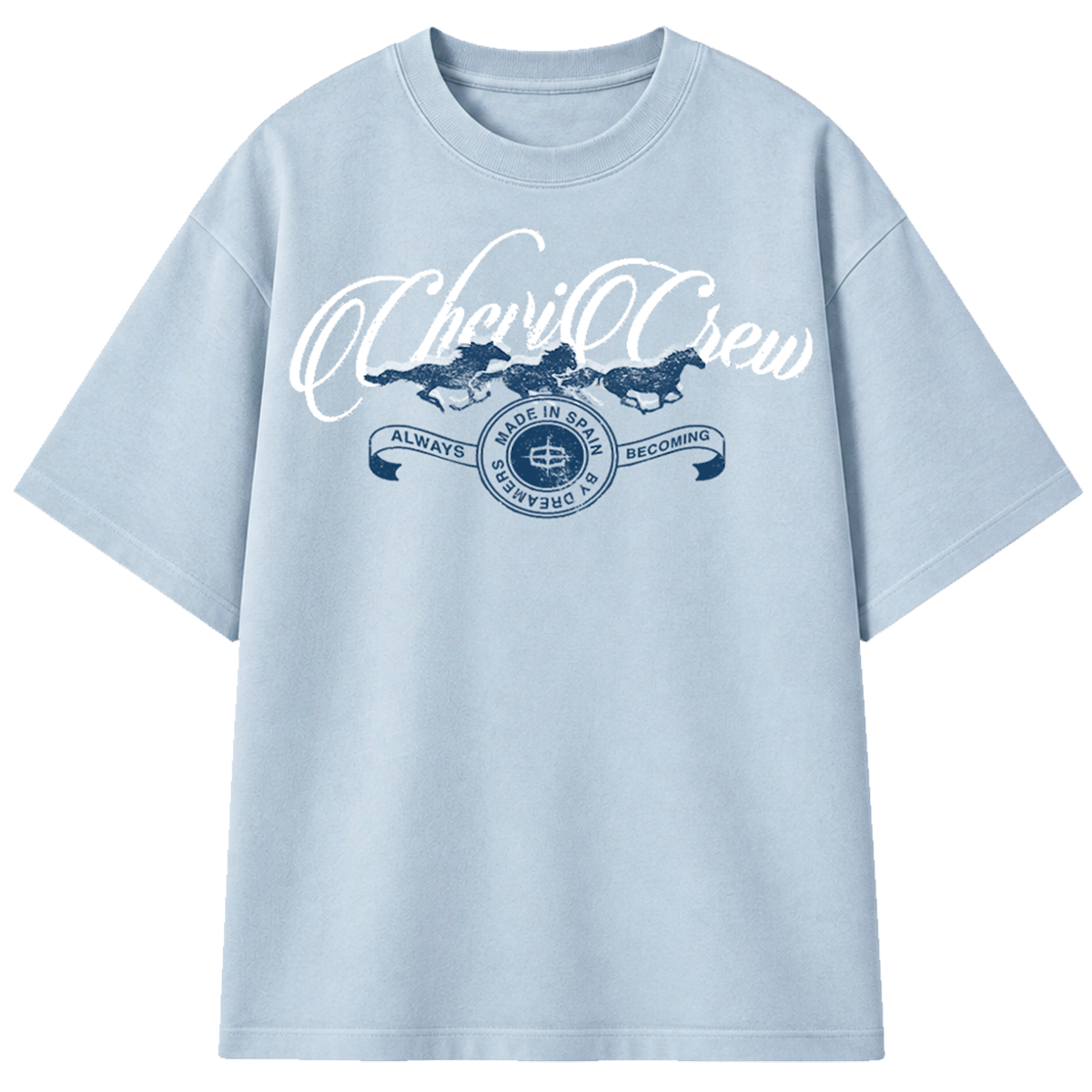 THE "CREW" HEAVY T-SHIRT (LIGHT BLUE)