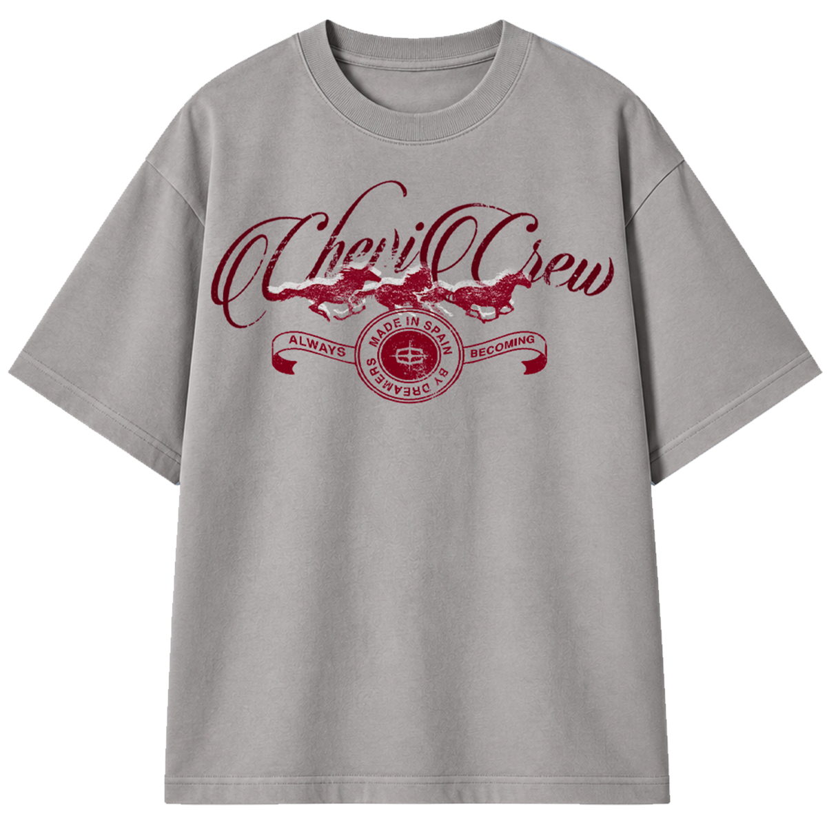 THE "CREW" HEAVY T-SHIRT (GREY)